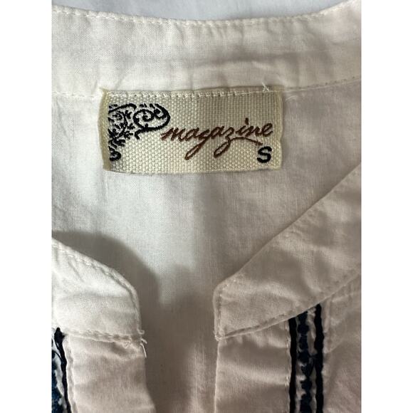 Magazine Women’s Embroidered Tunic Top Size Small Floral Boho Cottage Peasant - Picture 10 of 12